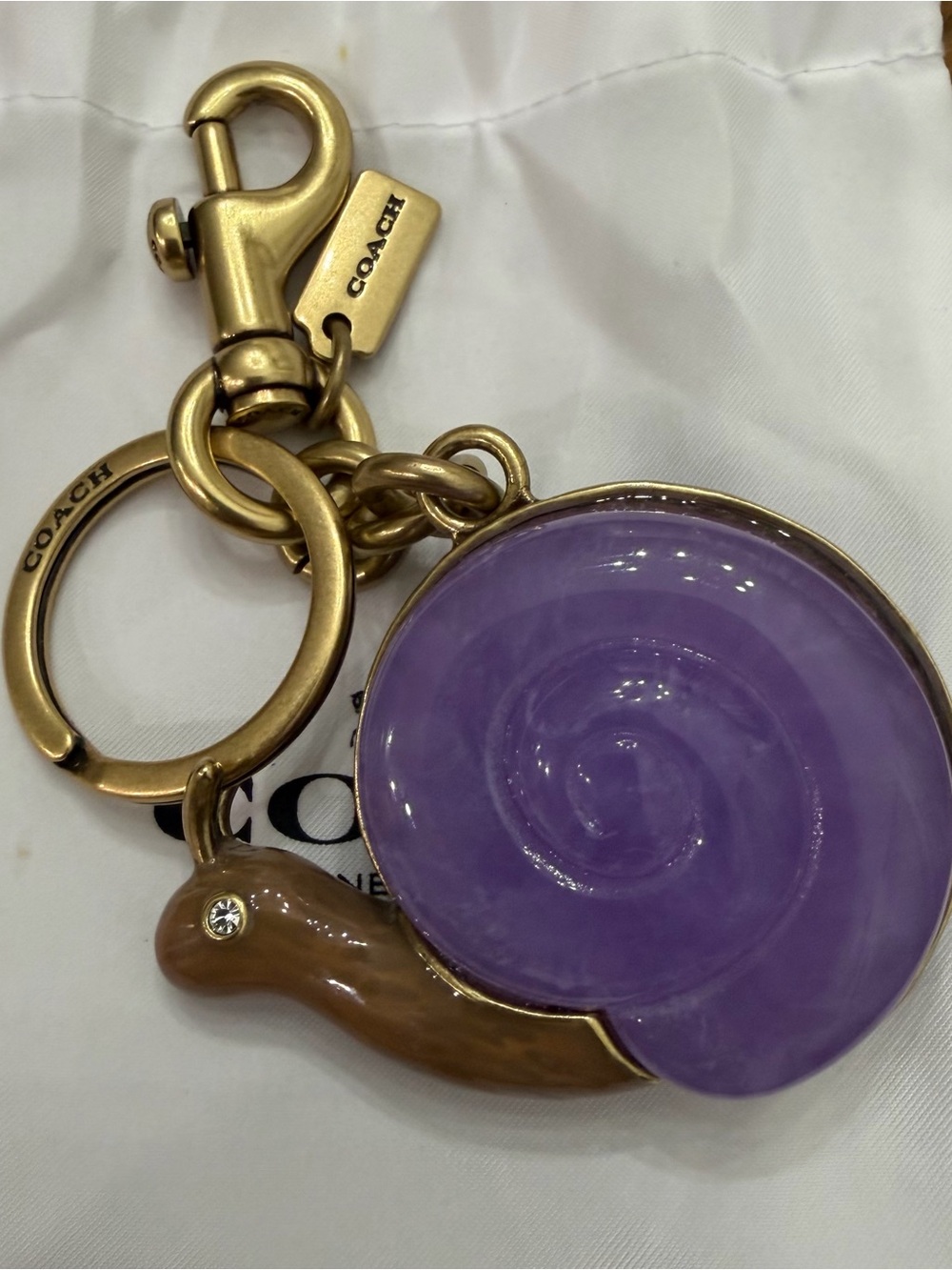 Coach Purple Snail Keychain Charm